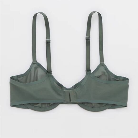 *NWT* Aerie Smoothez Unlined Mesh Bra Full Coverage Royal Palm Green - Picture 2 of 7